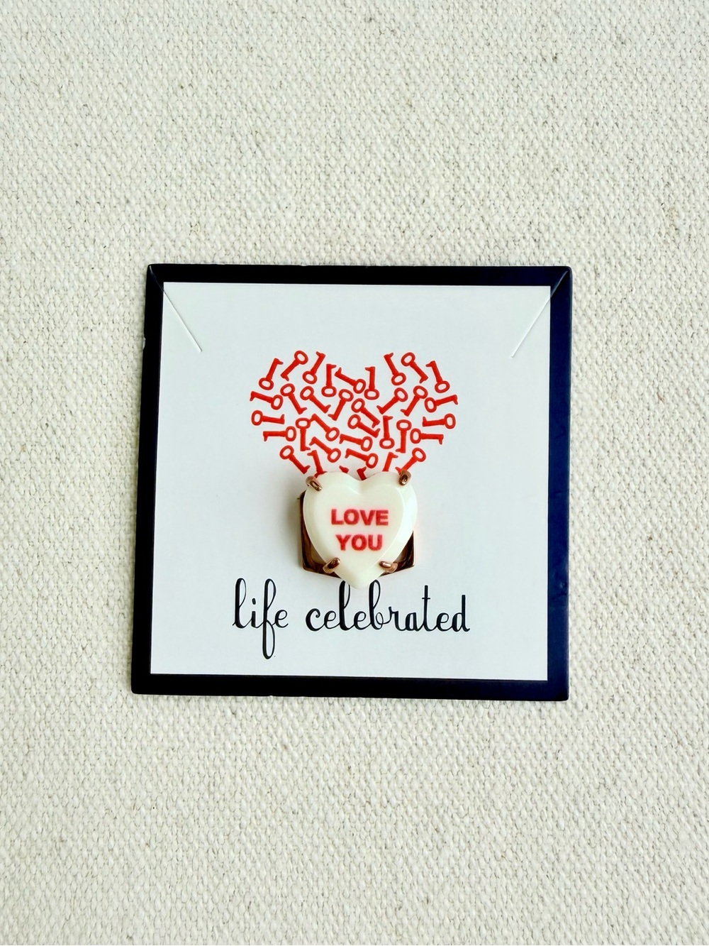 *LOVE YOU Heart Charm* KEEP COLLECTIVE Retired Rose Gold